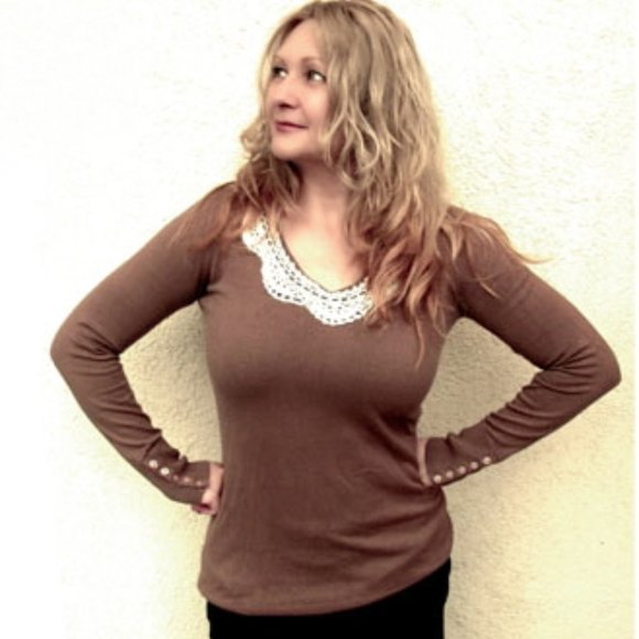 Refashioned Vintage Button Cuffed Sweater (M/L) - Picture 1 of 7
